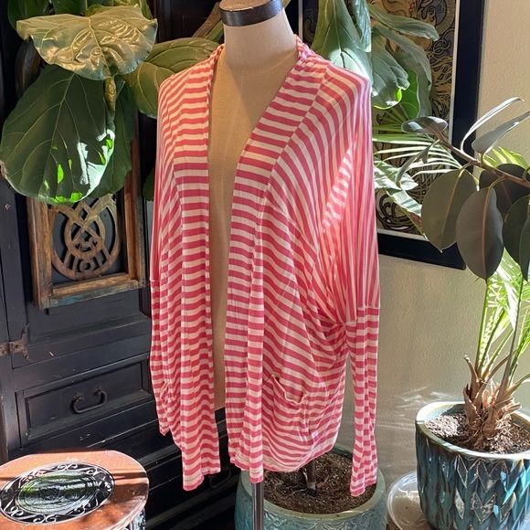 Pete & Greta by Johnny Was soft open front oversized dolman t-shirt cardigan - Picture 4 of 13